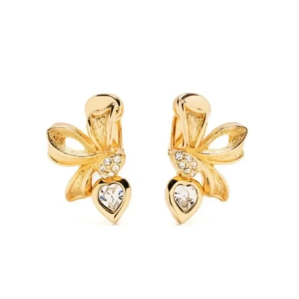 Gold Heart Drop Earrings A1157